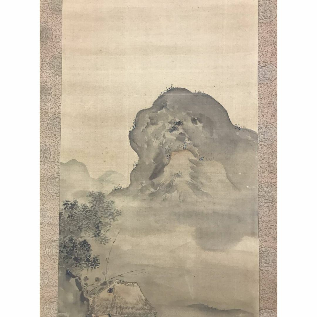 真作/岡本豊彦/山水人物図/山水図/舟人物図/掛軸☆宝船☆AF-832 真作/岡本豊彦/山水人物図/山水図/舟人物図/掛軸☆宝船☆AF-832