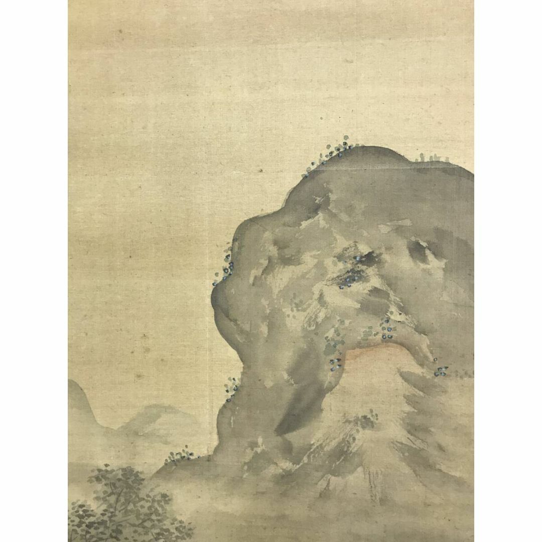 真作/岡本豊彦/山水人物図/山水図/舟人物図/掛軸☆宝船☆AF-832 真作/岡本豊彦/山水人物図/山水図/舟人物図/掛軸☆宝船☆AF-832