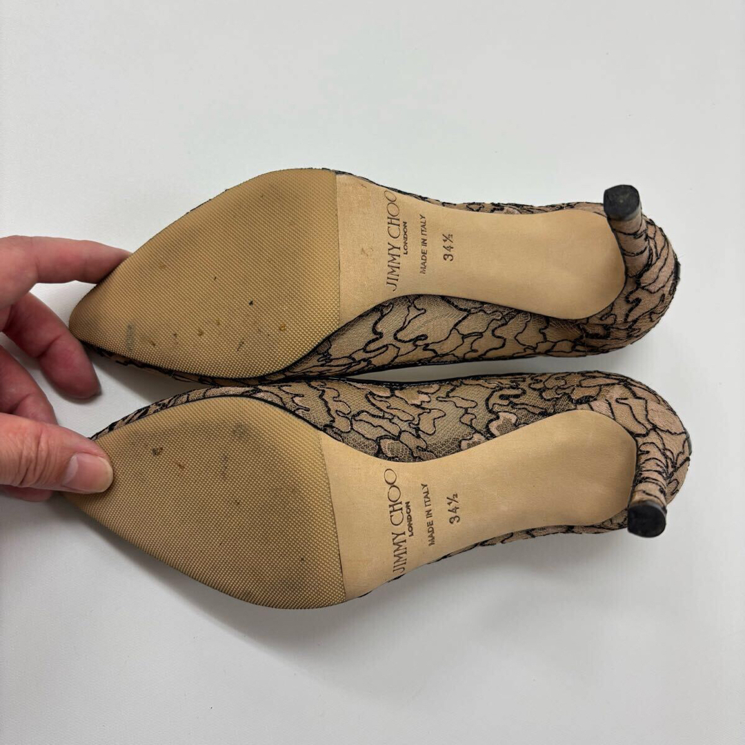 JIMMY CHOO - 良品 JIMMY CHOO レース ヒール パンプス サイズ JIMMY CHOO - 良品 JIMMY CHOO レース ヒール パンプス サイズ