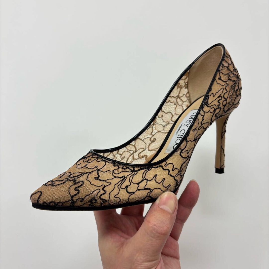 JIMMY CHOO - 良品 JIMMY CHOO レース ヒール パンプス サイズ JIMMY CHOO - 良品 JIMMY CHOO レース ヒール パンプス サイズ