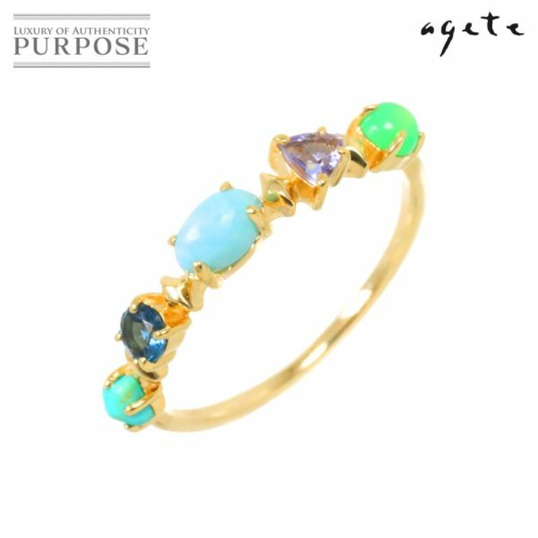 agete - アガット agate 11号 リング マルチストーン K10 YG agete - アガット agate 11号 リング マルチストーン K10 YG