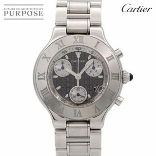 カルティエ(Cartier)のカルティエ Cartier マスト21 クロノスカフ ヴァンティアン W10172T2 クロノグラフ メンズ 腕時計 クォーツ Must 21 Chronoscaph 90277818(腕時計(アナログ))