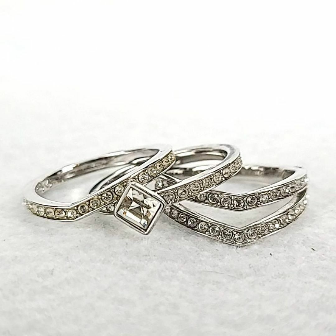 SWAROVSKI - ♪極美品♪スワロフスキー アルファリング 指輪 4連 SWAROVSKI - ♪極美品♪スワロフスキー アルファリング 指輪 4連