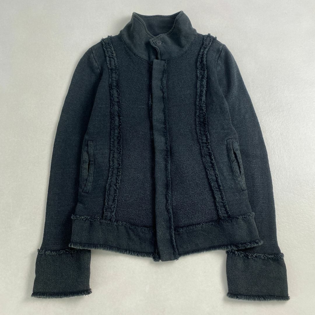 美品　ハートイッセイミヤケ　ジャケット　ニット　フリンジ　デニム加工