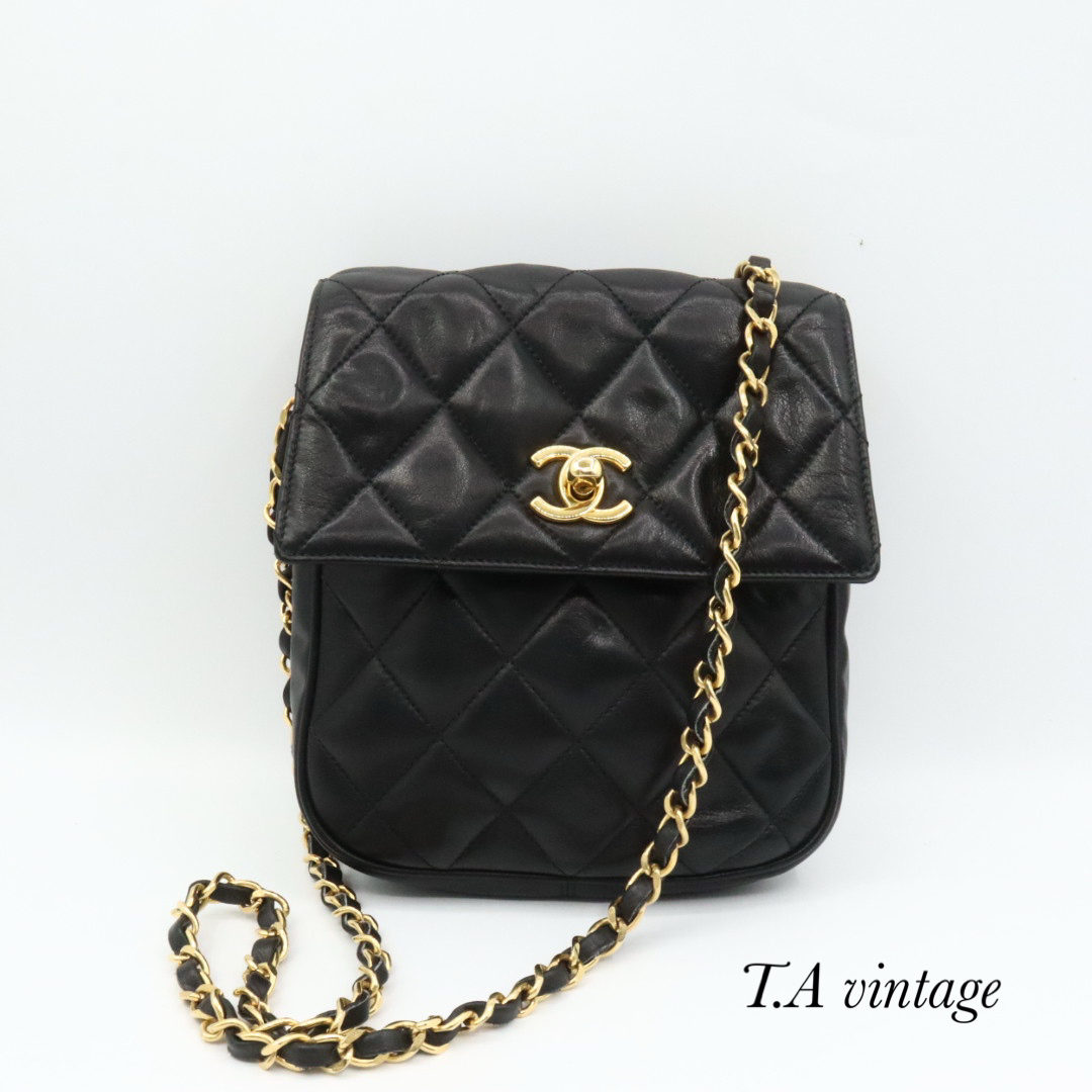 CHANEL - 美品 シャネル ラムスキン ターンロック ショルダー CHANEL - 美品 シャネル ラムスキン ターンロック ショルダー