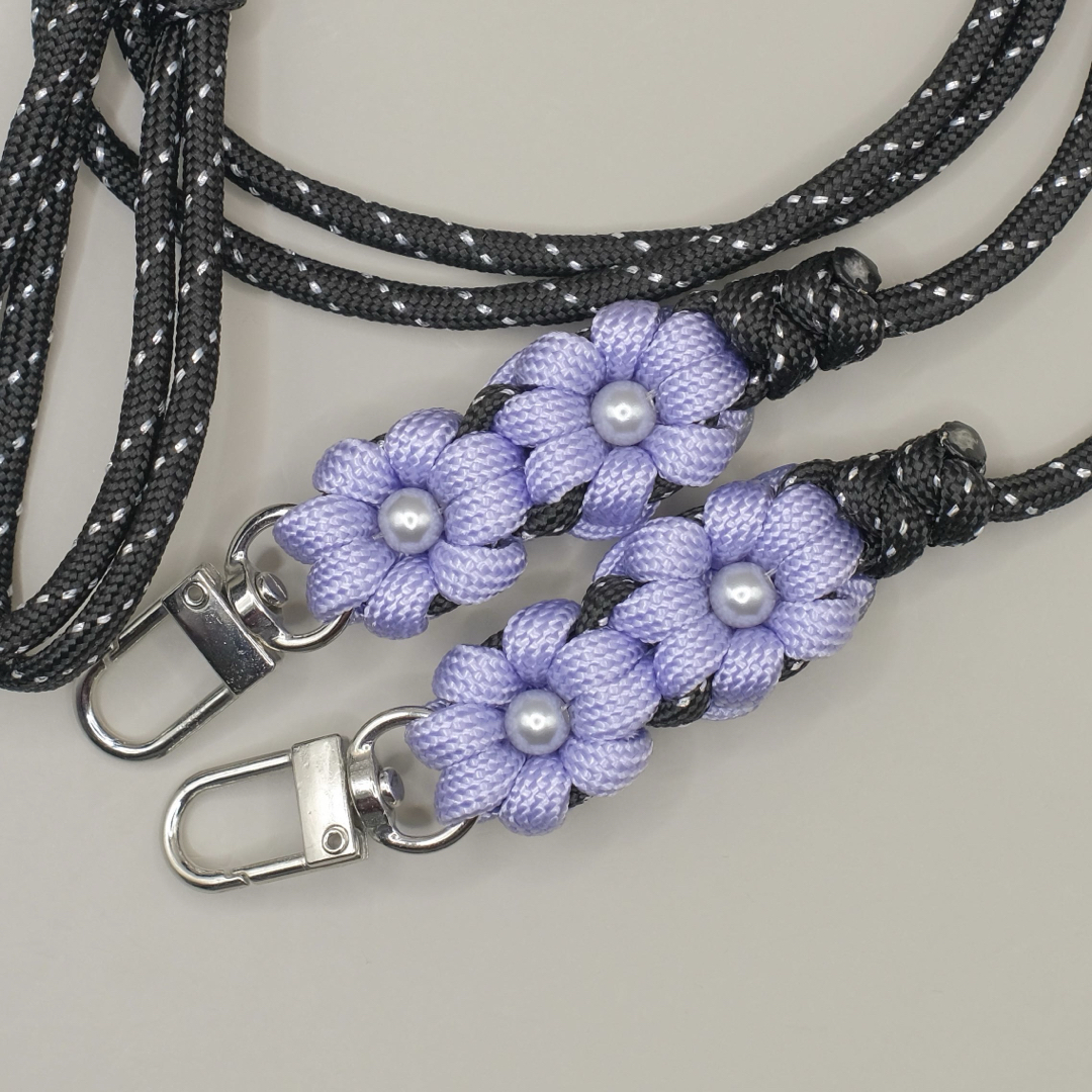 ハンドメイド ストラップ スマホ ショルダー パラコード 花x4 ハンドメイド ストラップ スマホ ショルダー パラコード 花x4