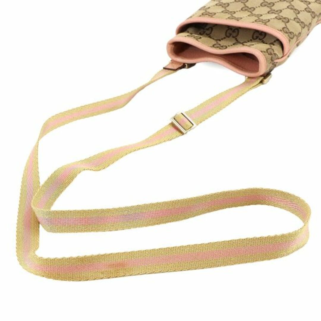 GUCCI - グッチ GUCCI GGキャンバス ショルダー バッグ レザー GUCCI - グッチ GUCCI GGキャンバス ショルダー バッグ レザー