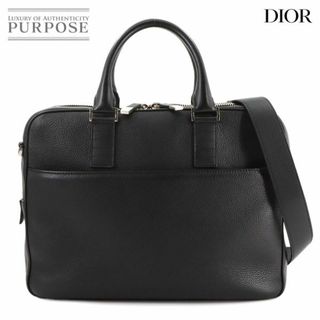 ディオールオム(DIOR HOMME)の新品同様 ディオール オム DIOR HOMME 2way ブリーフケース ビジネス ショルダー バッグ レザー ブラック シルバー 金具 90276971(ビジネスバッグ)