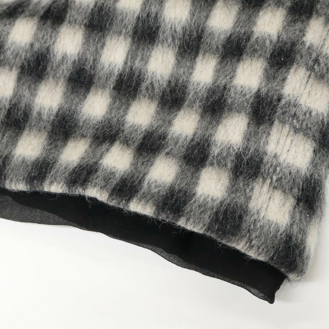 ヌメロ ヴェントゥーノ グレー ウール バッグフルZIP ブロックチェック スカート 36 ヌメロ ヴェントゥーノ グレー ウール バッグフルZIP ブロックチェック スカート 36