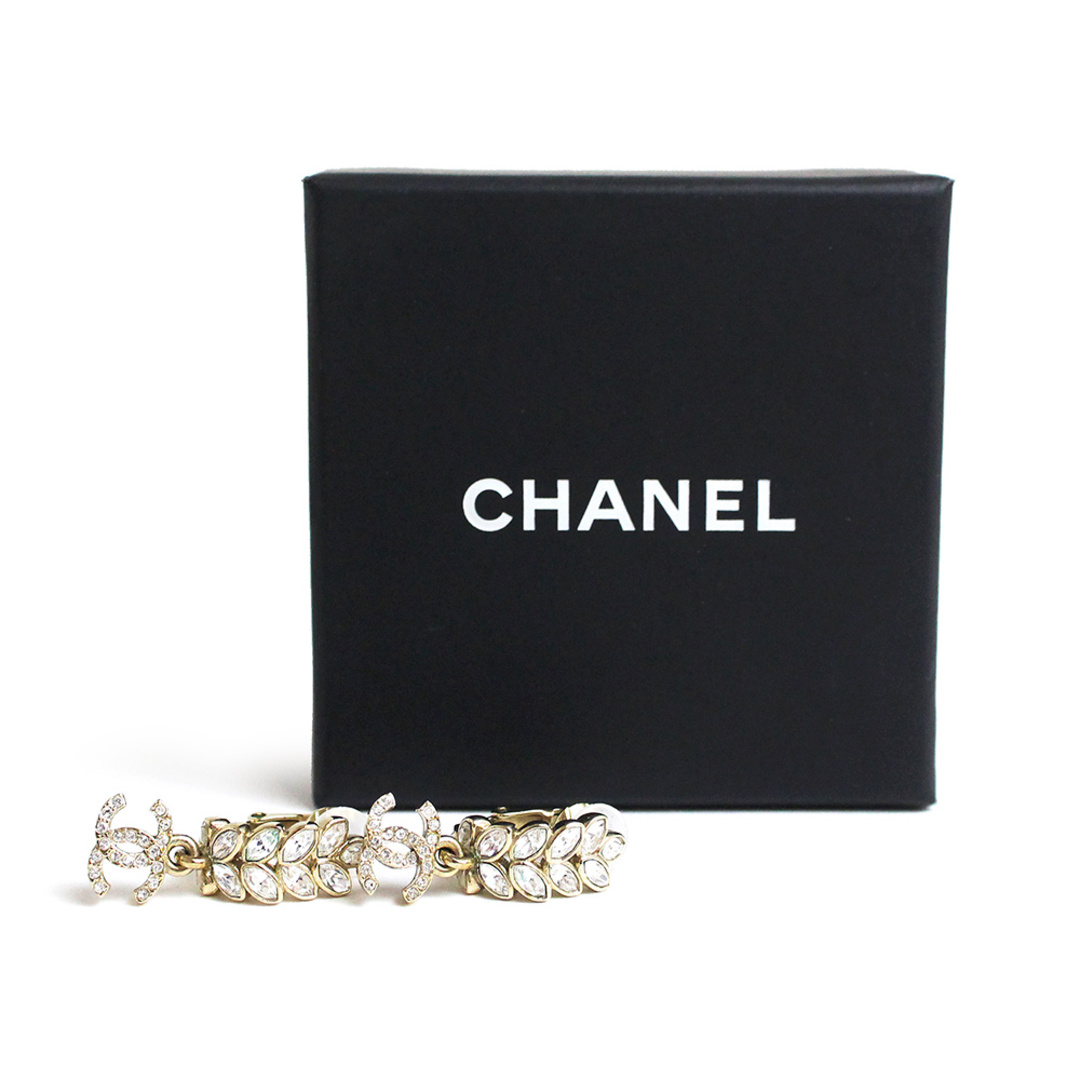CHANEL - シャネル ココマーク ラインストーン ビジュー リーフ CHANEL - シャネル ココマーク ラインストーン ビジュー リーフ