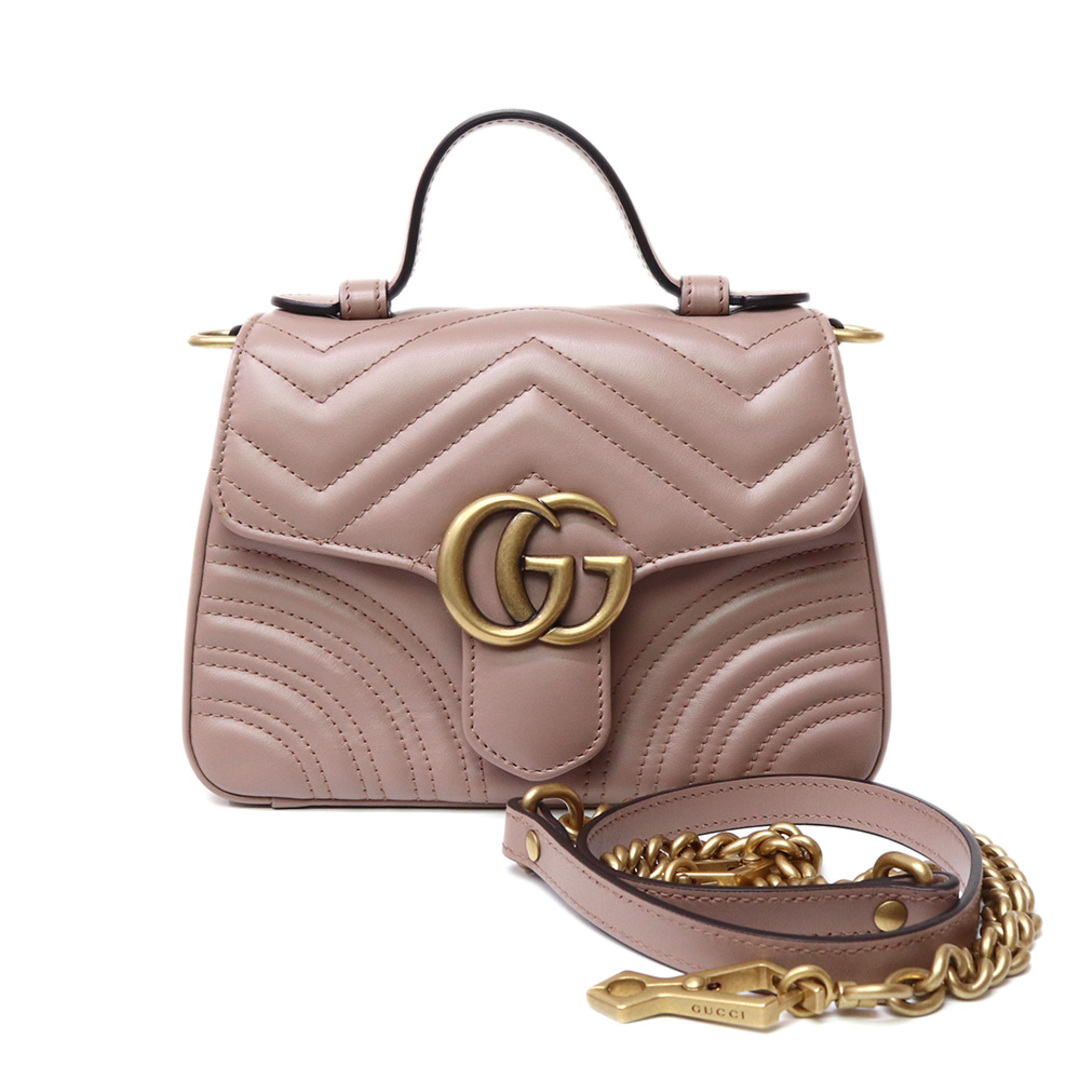 GUCCI - グッチ GGマーモント ミニ トップハンドル バッグ GUCCI - グッチ GGマーモント ミニ トップハンドル バッグ