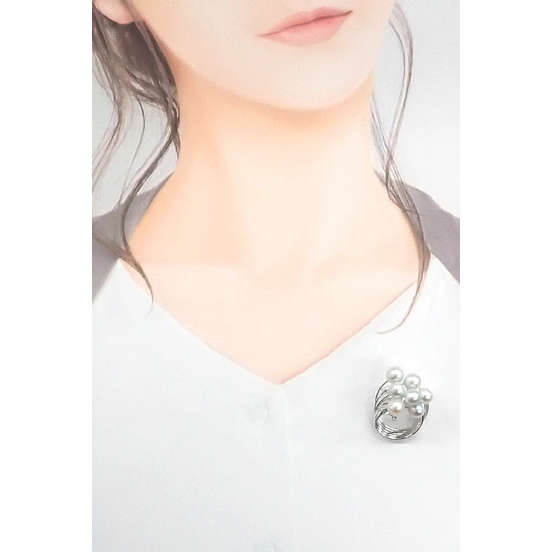 MIKIMOTO - ミキモト アコヤ真珠 ブローチ K14ホワイトゴールド MIKIMOTO - ミキモト アコヤ真珠 ブローチ K14ホワイトゴールド