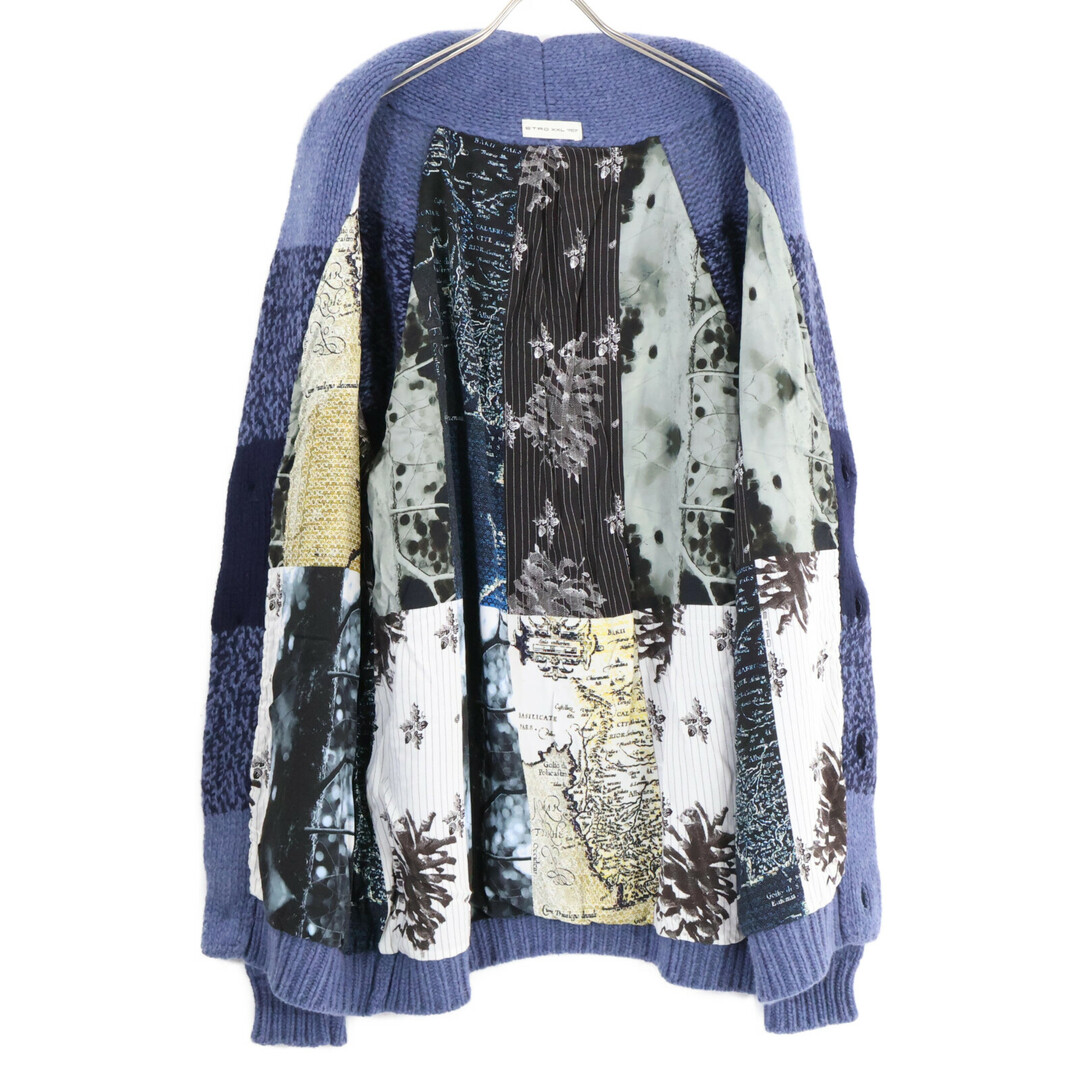 ETRO - エトロ ネイビー 裏地総柄 カシミヤ100 ショールカラーカーディガン XXLの ETRO - エトロ ネイビー 裏地総柄 カシミヤ100 ショールカラーカーディガン XXLの
