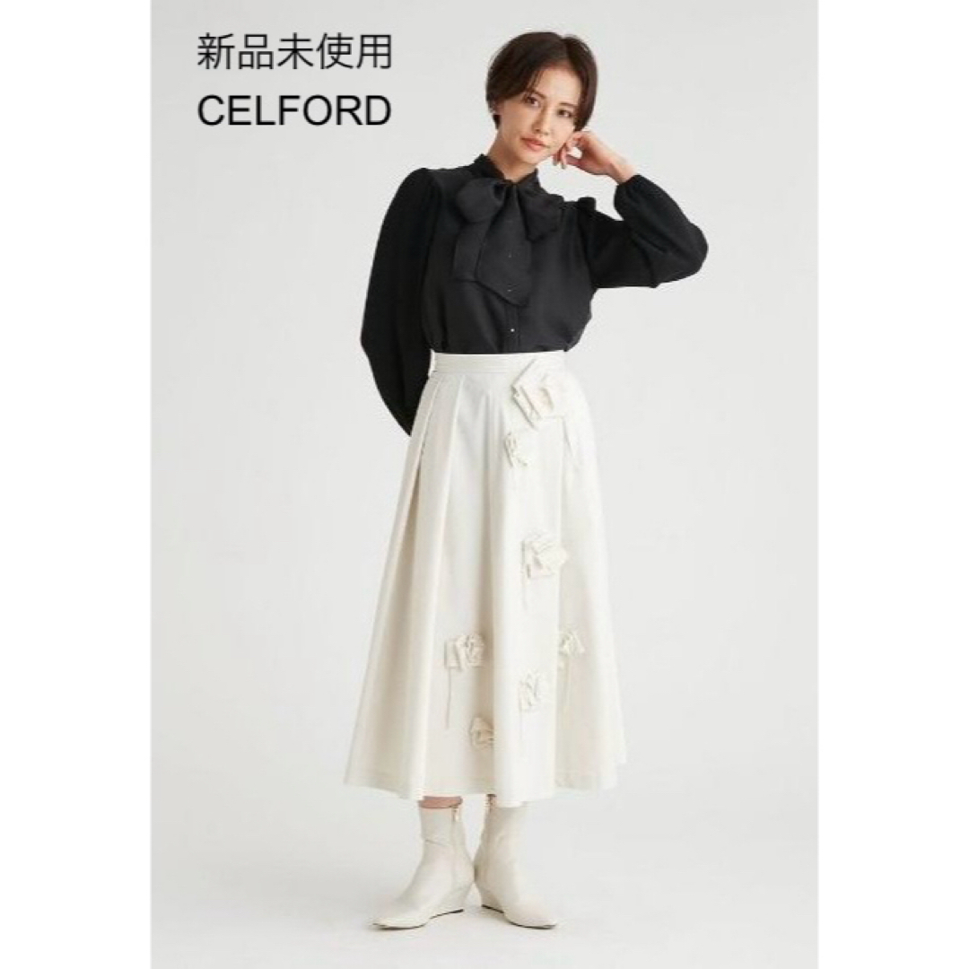 CELFORD - 未使用♢CELFORD オーナメントフラワースカートの通販 CELFORD - 未使用♢CELFORD オーナメントフラワースカートの通販