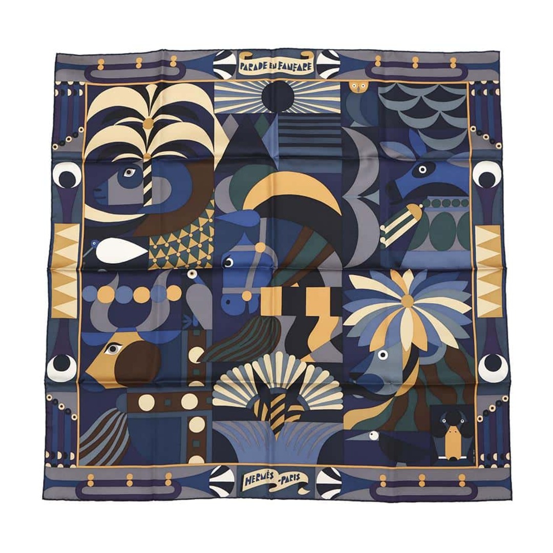 HERMES - エルメス スカーフ カレ90 パラード・アン HERMES - エルメス スカーフ カレ90 パラード・アン