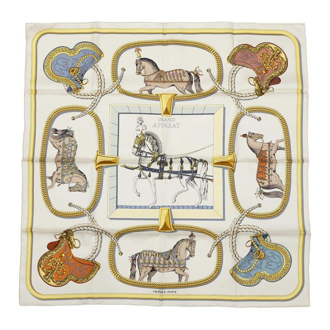 HERMES - エルメス スカーフ カレ90 グラン・アパラ 盛装の馬 HERMES - エルメス スカーフ カレ90 グラン・アパラ 盛装の馬