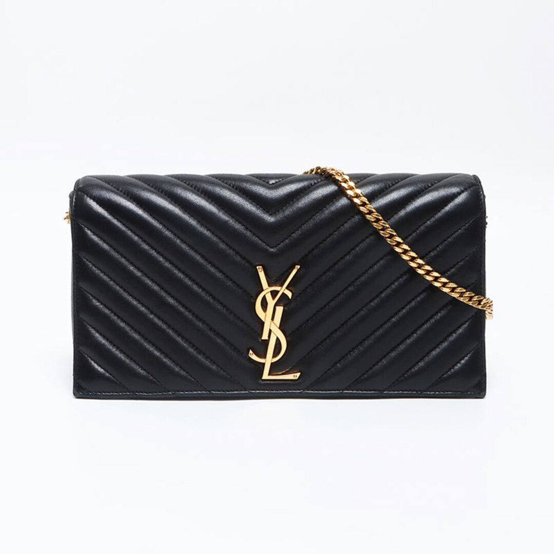 SAINT LAURENT - イヴ・サンローラン YSL ステッチ ソフトレザー SAINT LAURENT - イヴ・サンローラン YSL ステッチ ソフトレザー