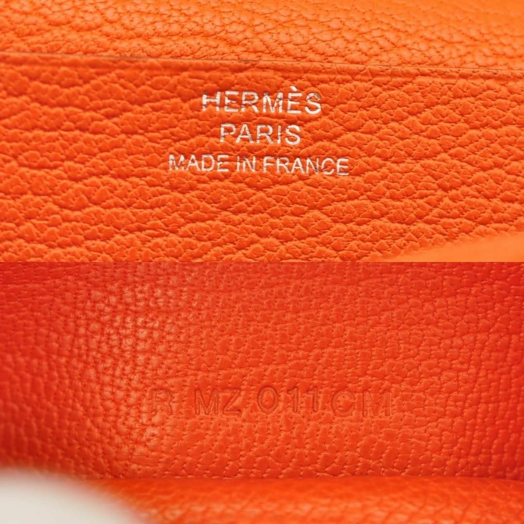 HERMES - HERMES 美品 ベアン スフレ シェーブル オレンジ 長 HERMES - HERMES 美品 ベアン スフレ シェーブル オレンジ 長