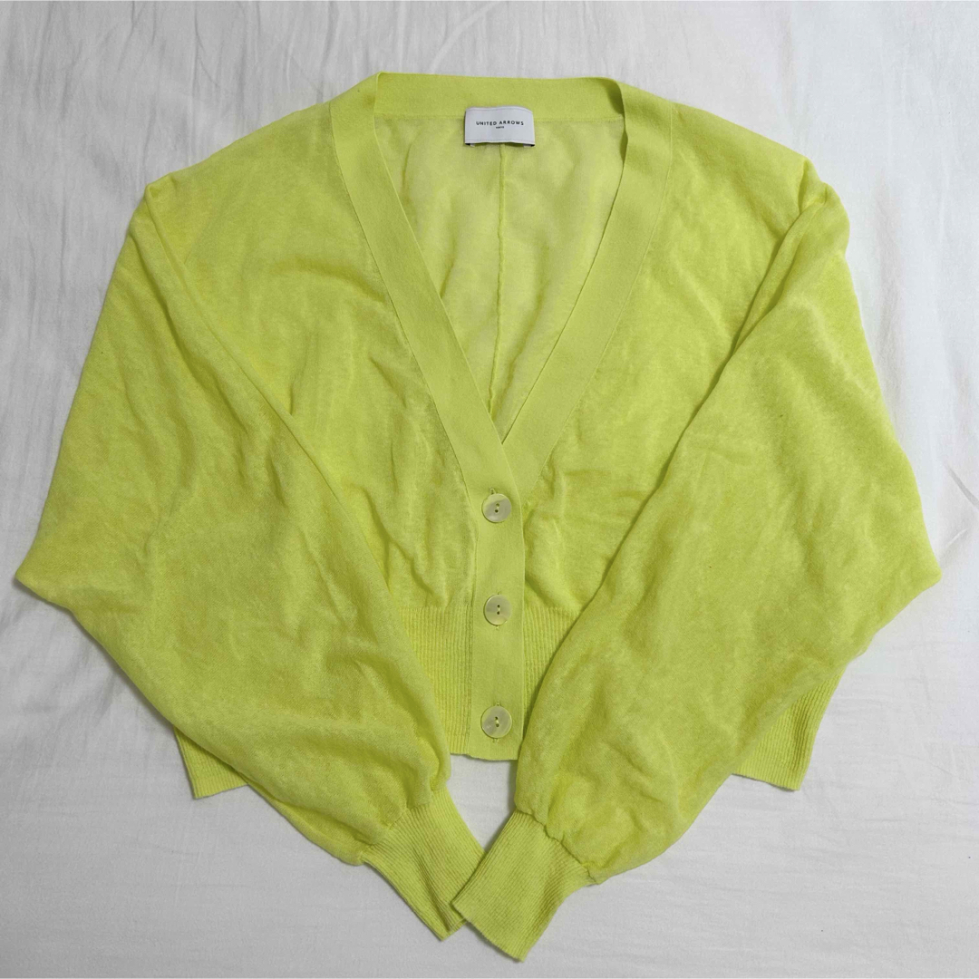 UNITED ARROWS - UNITED ARROWS TOKYO カーディガン ライム UNITED ARROWS - UNITED ARROWS TOKYO カーディガン ライム