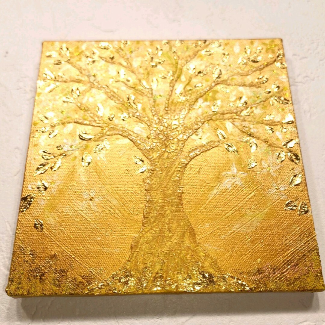 風水開運絵画◇金箔光金のなる木〜六芒星〜招財樹 黄金樹 風水開運絵画◇金箔光金のなる木〜六芒星〜招財樹 黄金樹
