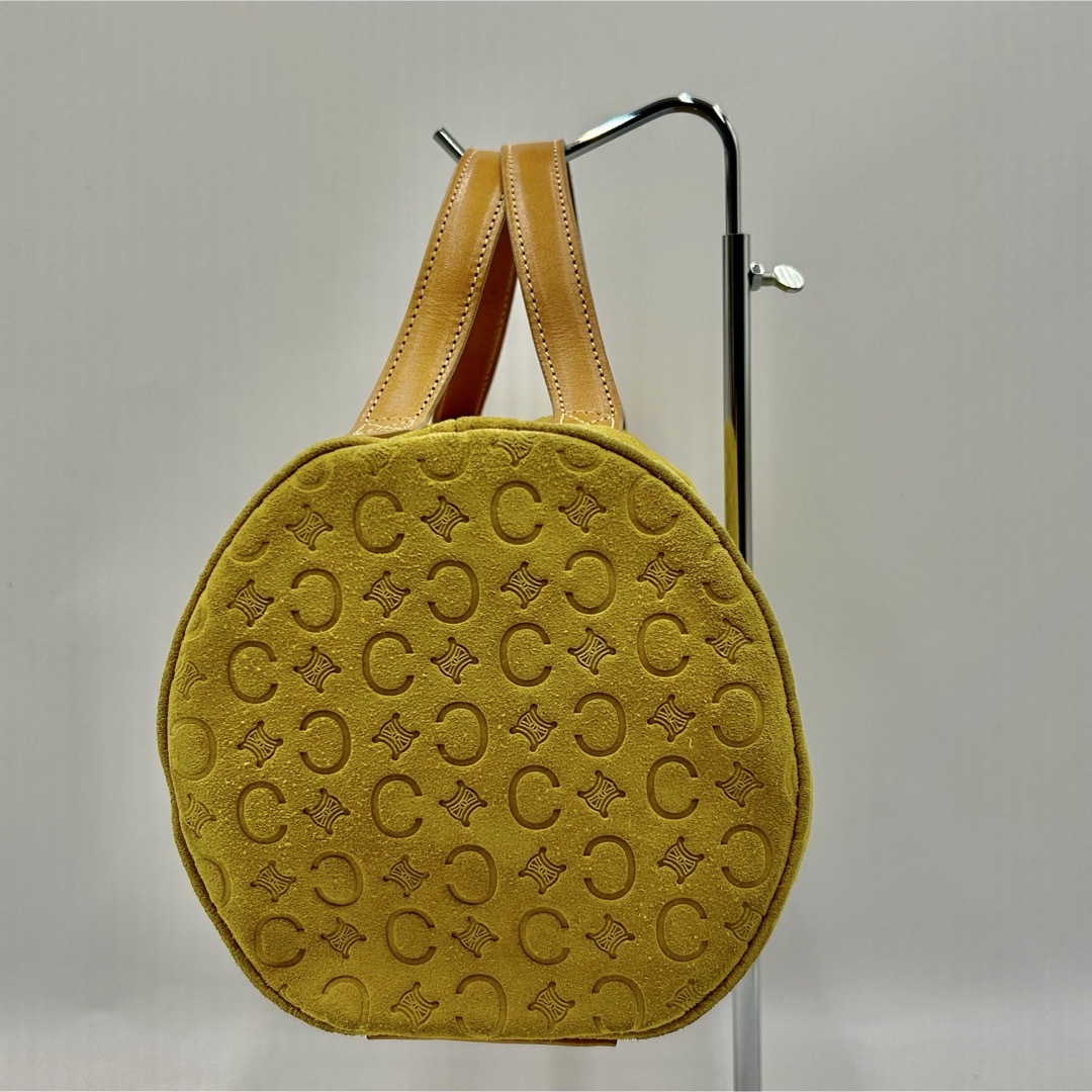 CELINE - CELINE ミニボストンバッグ スエード イエロー CELINE - CELINE ミニボストンバッグ スエード イエロー