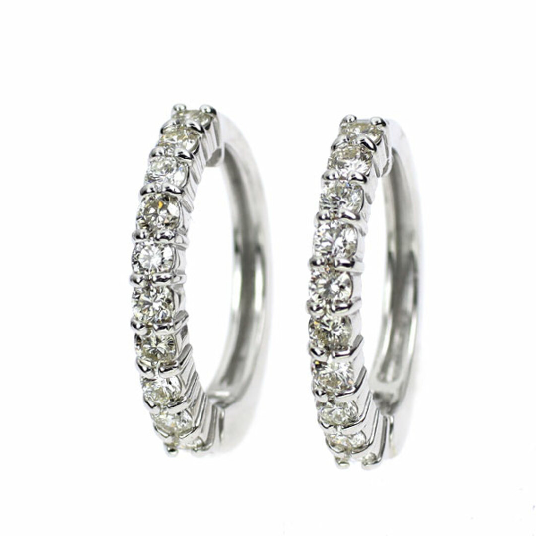 K14WG ダイヤモンド イヤリング 0.50ct フープ ピアリングの通販 K14WG ダイヤモンド イヤリング 0.50ct フープ ピアリングの通販