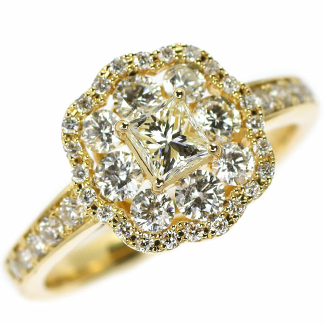 K18YG プリンセスカット ダイヤモンド リング 0.356ct D0.83ctの K18YG プリンセスカット ダイヤモンド リング 0.356ct D0.83ctの