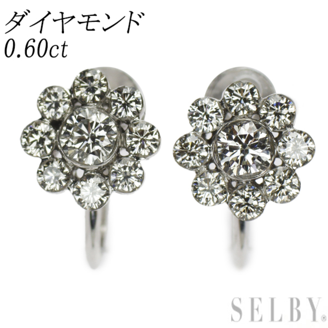 K18WG ダイヤモンド イヤリング 0.60ct フラワーの通販 by 株式 K18WG ダイヤモンド イヤリング 0.60ct フラワーの通販 by 株式