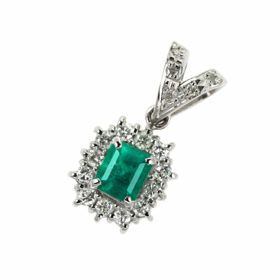 Pt900 エメラルド ダイヤモンド ペンダントトップ 0.47ct 0.23ct Pt900 エメラルド ダイヤモンド ペンダントトップ 0.47ct 0.23ct