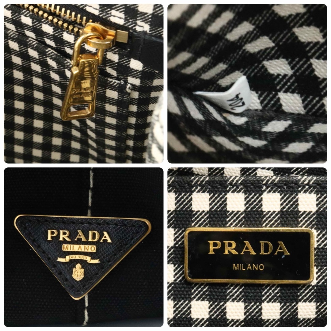 PRADA - 美品 プラダ キャンバス ハンドバッグ カナパ 三角ロゴ PRADA - 美品 プラダ キャンバス ハンドバッグ カナパ 三角ロゴ