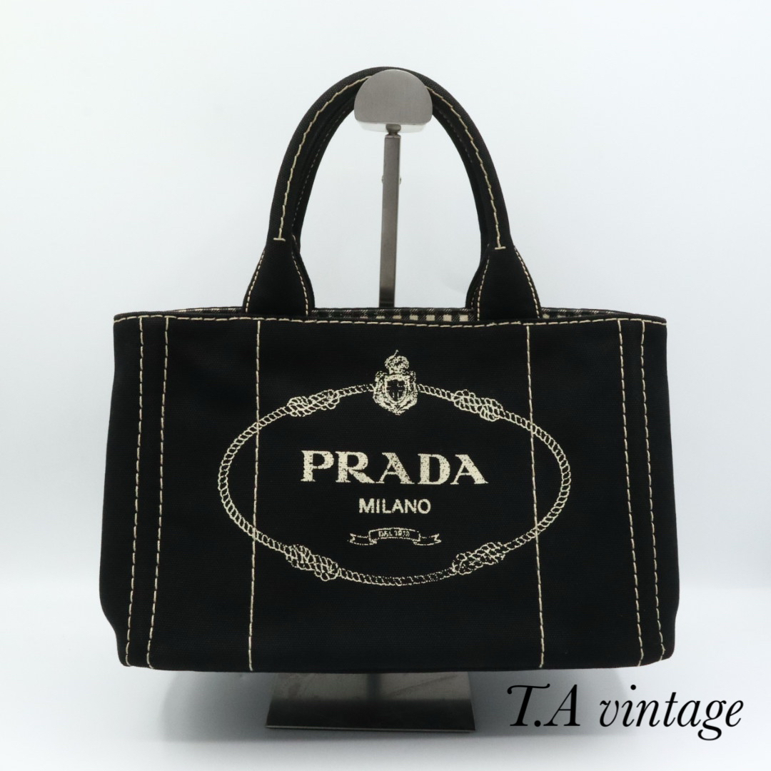 PRADA - 美品 プラダ キャンバス ハンドバッグ カナパ 三角ロゴ PRADA - 美品 プラダ キャンバス ハンドバッグ カナパ 三角ロゴ