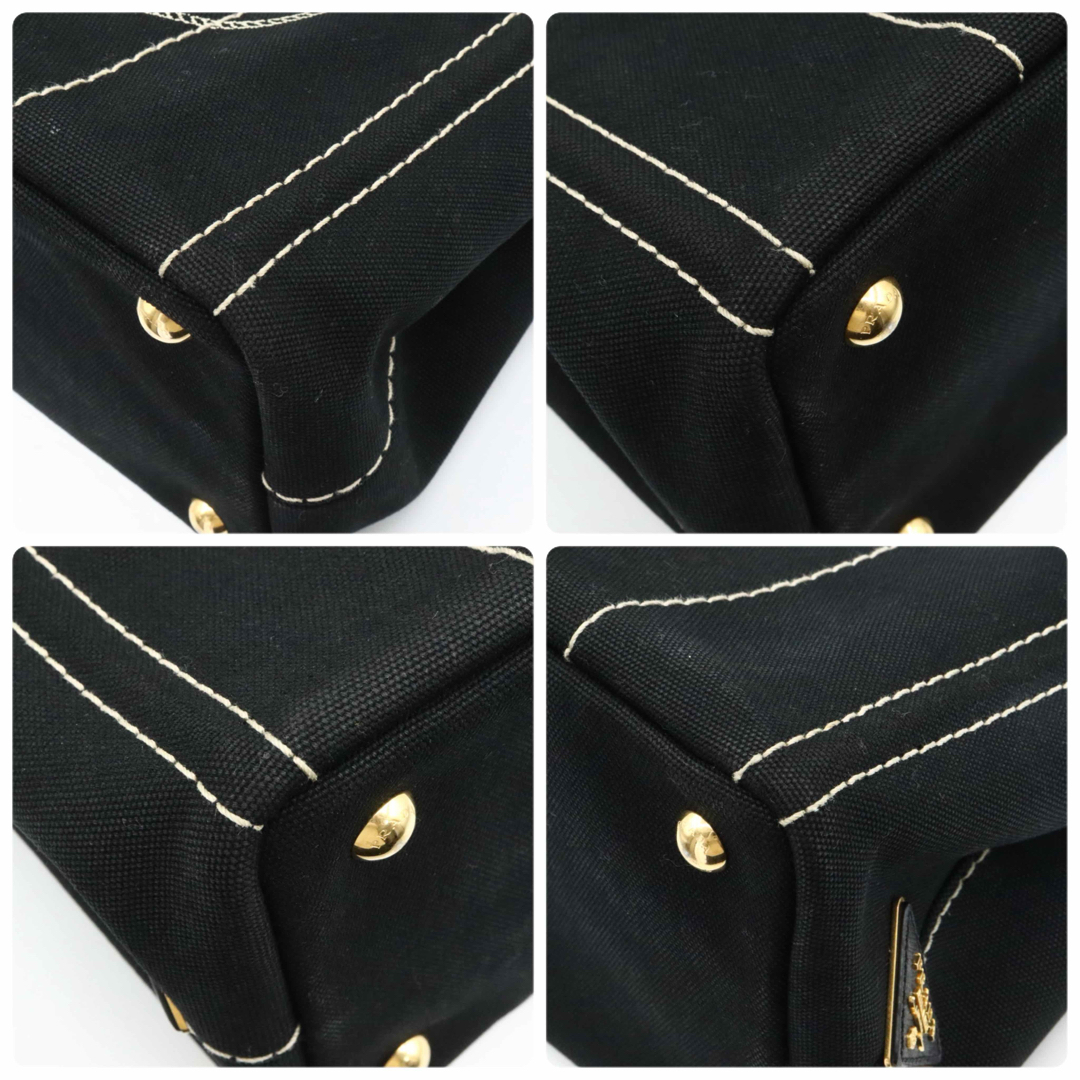PRADA - 美品 プラダ キャンバス ハンドバッグ カナパ 三角ロゴ PRADA - 美品 プラダ キャンバス ハンドバッグ カナパ 三角ロゴ