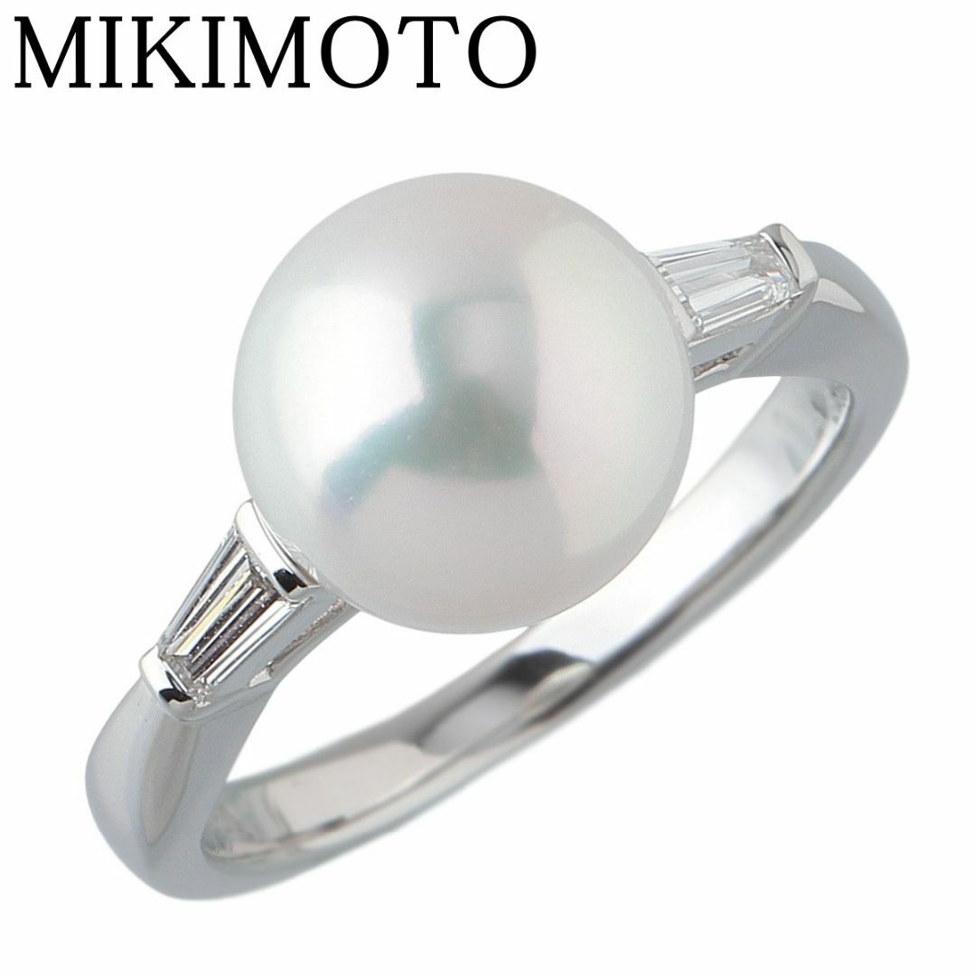 MIKIMOTO - ミキモト パール ダイヤ リング アコヤパール9.0mm 9 MIKIMOTO - ミキモト パール ダイヤ リング アコヤパール9.0mm 9