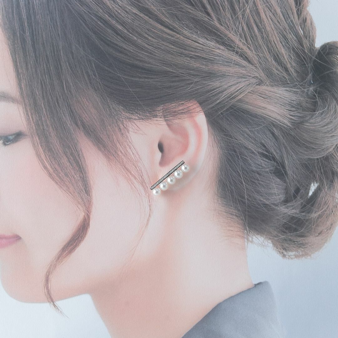 TASAKI - タサキ バランス プラス パール ダイヤ ピアス 5.5mm TASAKI - タサキ バランス プラス パール ダイヤ ピアス 5.5mm