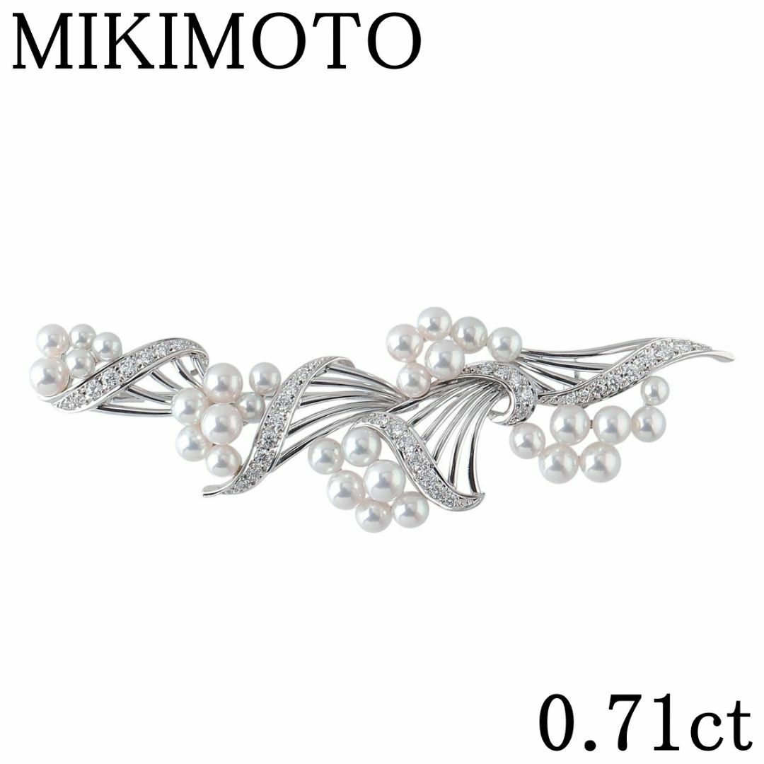 MIKIMOTO - ミキモト パール ダイヤ ブローチ 0.71ct K18WG MIKIMOTO - ミキモト パール ダイヤ ブローチ 0.71ct K18WG