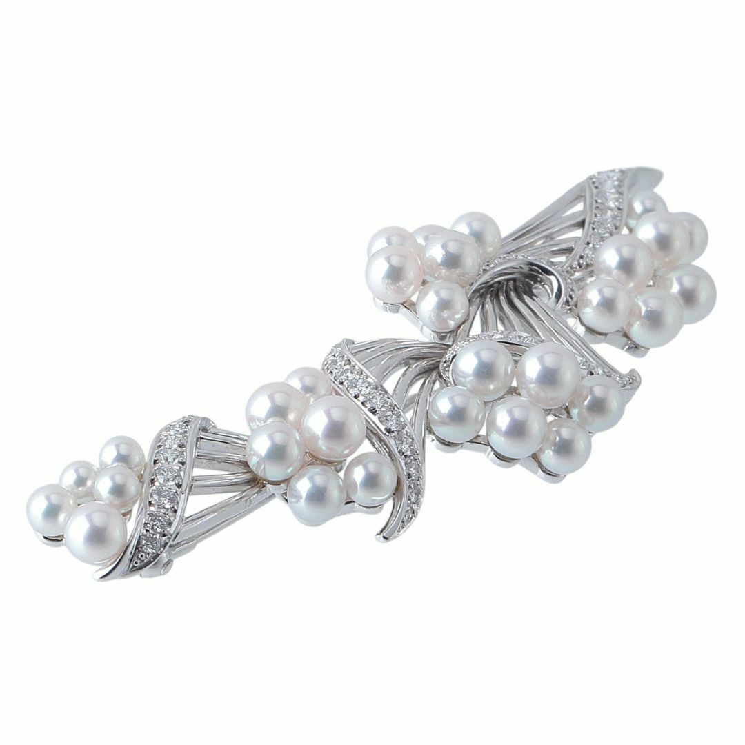 MIKIMOTO - ミキモト パール ダイヤ ブローチ 0.71ct K18WG MIKIMOTO - ミキモト パール ダイヤ ブローチ 0.71ct K18WG