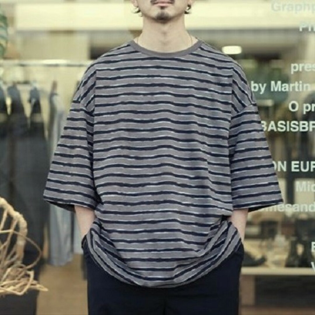 UNUSED - UNUSED アンユーズド 21SS 日本製 Short Sleeve Border UNUSED - UNUSED アンユーズド 21SS 日本製 Short Sleeve Border