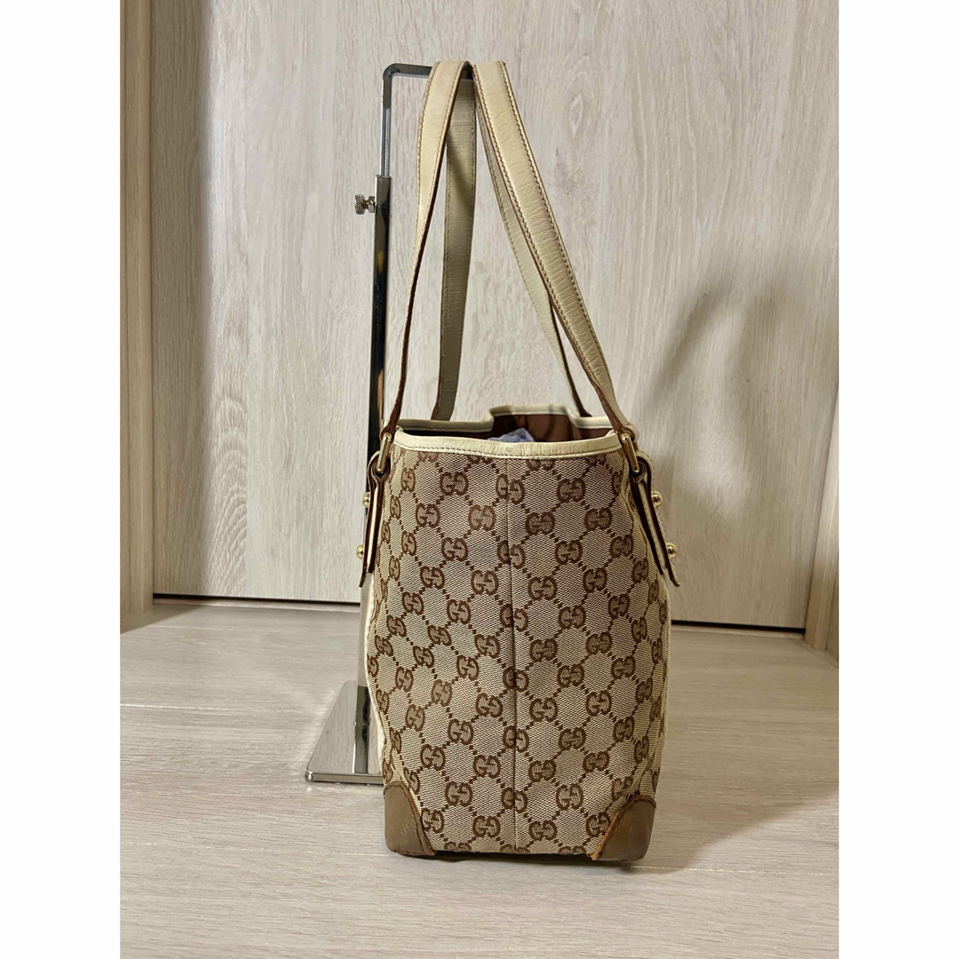 GUCCI - GUCCI トートバッグ GG柄 キャンバス レザー シェリー GUCCI - GUCCI トートバッグ GG柄 キャンバス レザー シェリー