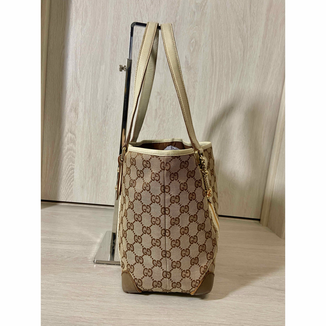 GUCCI - GUCCI トートバッグ GG柄 キャンバス レザー シェリー GUCCI - GUCCI トートバッグ GG柄 キャンバス レザー シェリー