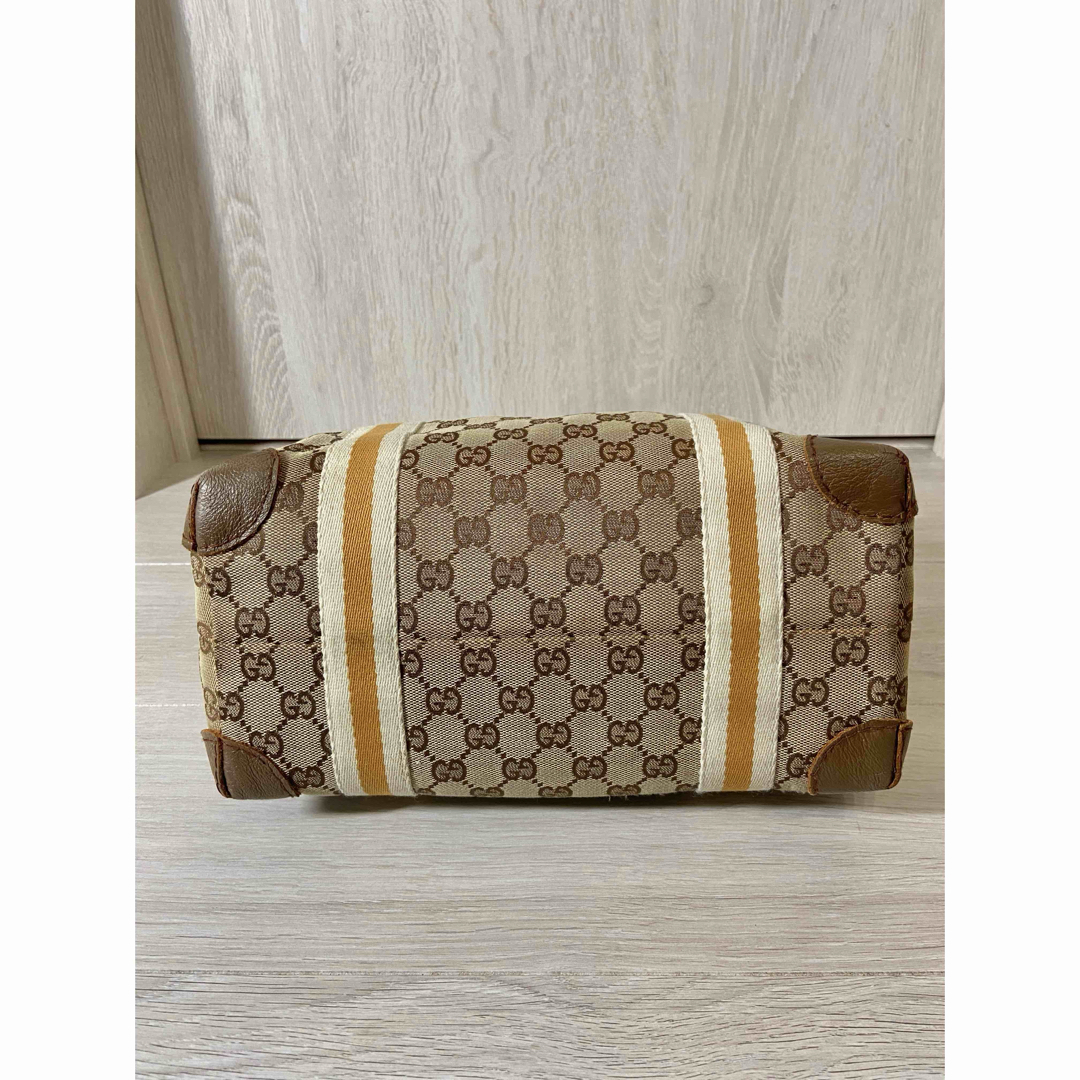 GUCCI - GUCCI トートバッグ GG柄 キャンバス レザー シェリー GUCCI - GUCCI トートバッグ GG柄 キャンバス レザー シェリー