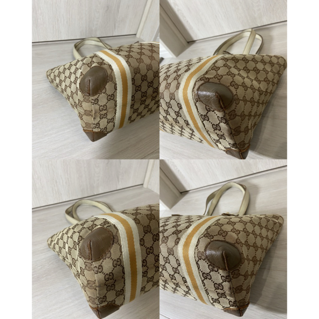 GUCCI - GUCCI トートバッグ GG柄 キャンバス レザー シェリー GUCCI - GUCCI トートバッグ GG柄 キャンバス レザー シェリー