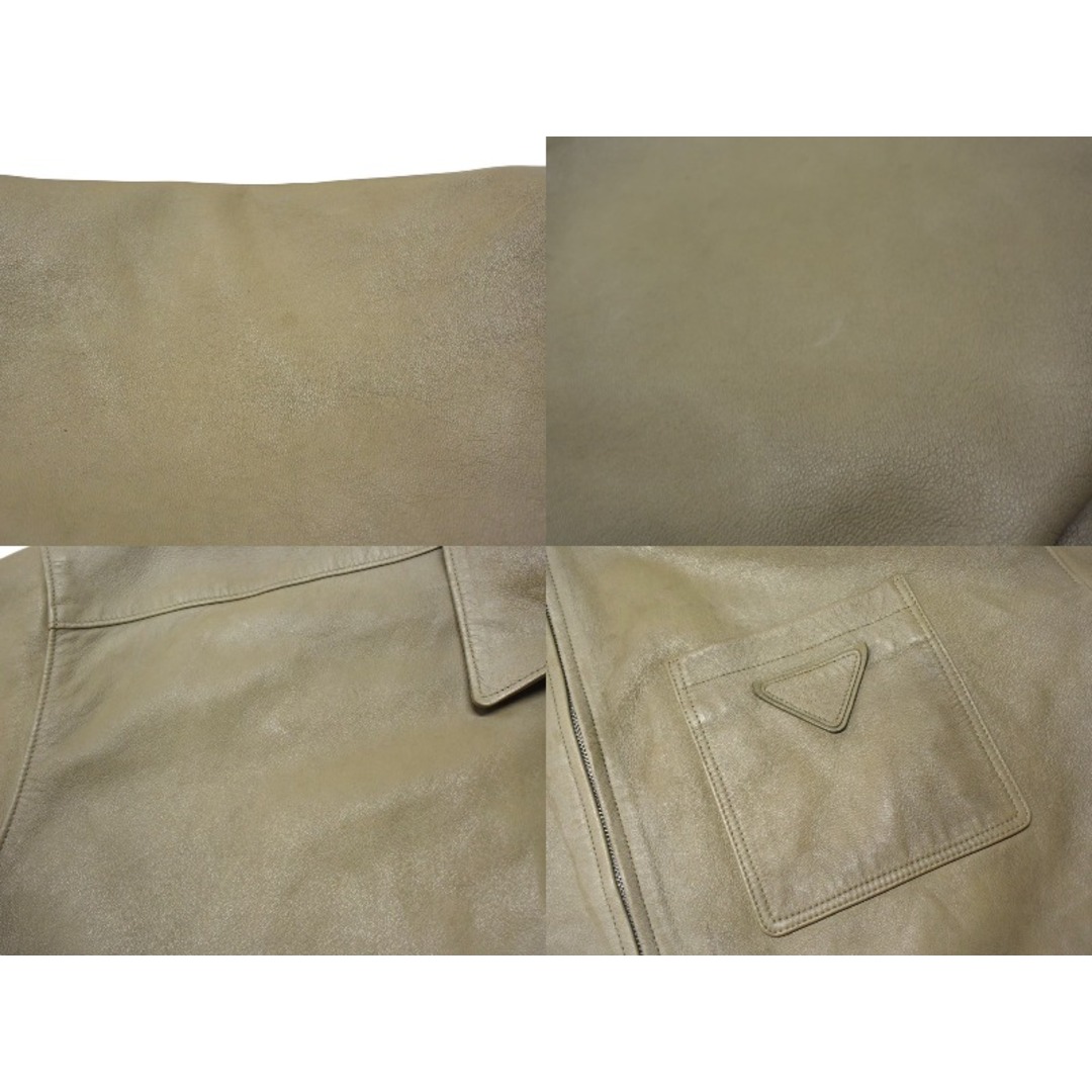 PRADA - PRADA プラダ ナッパレザー ジップアップ半袖シャツ PRADA - PRADA プラダ ナッパレザー ジップアップ半袖シャツ