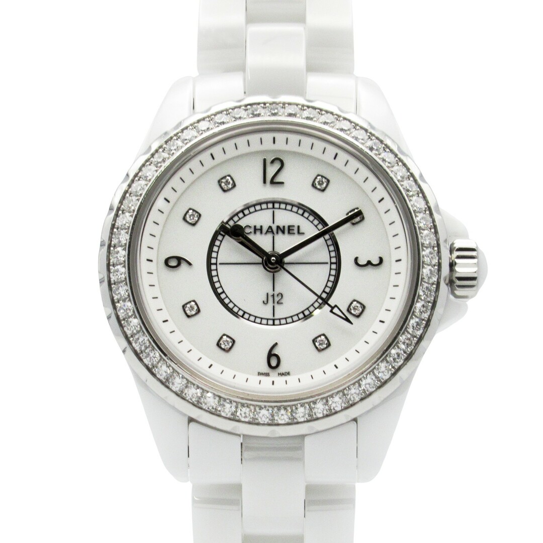 CHANEL - CHANEL シャネル 腕時計 J12 ダイヤベゼル/8Pダイヤの CHANEL - CHANEL シャネル 腕時計 J12 ダイヤベゼル/8Pダイヤの