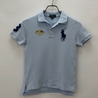 【POLO】ポロ　トップス　ポロシャツ　半袖　青系　ブルー　130サイズ　キッズ　子供服　ビッグロゴ(Tシャツ/カットソー)
