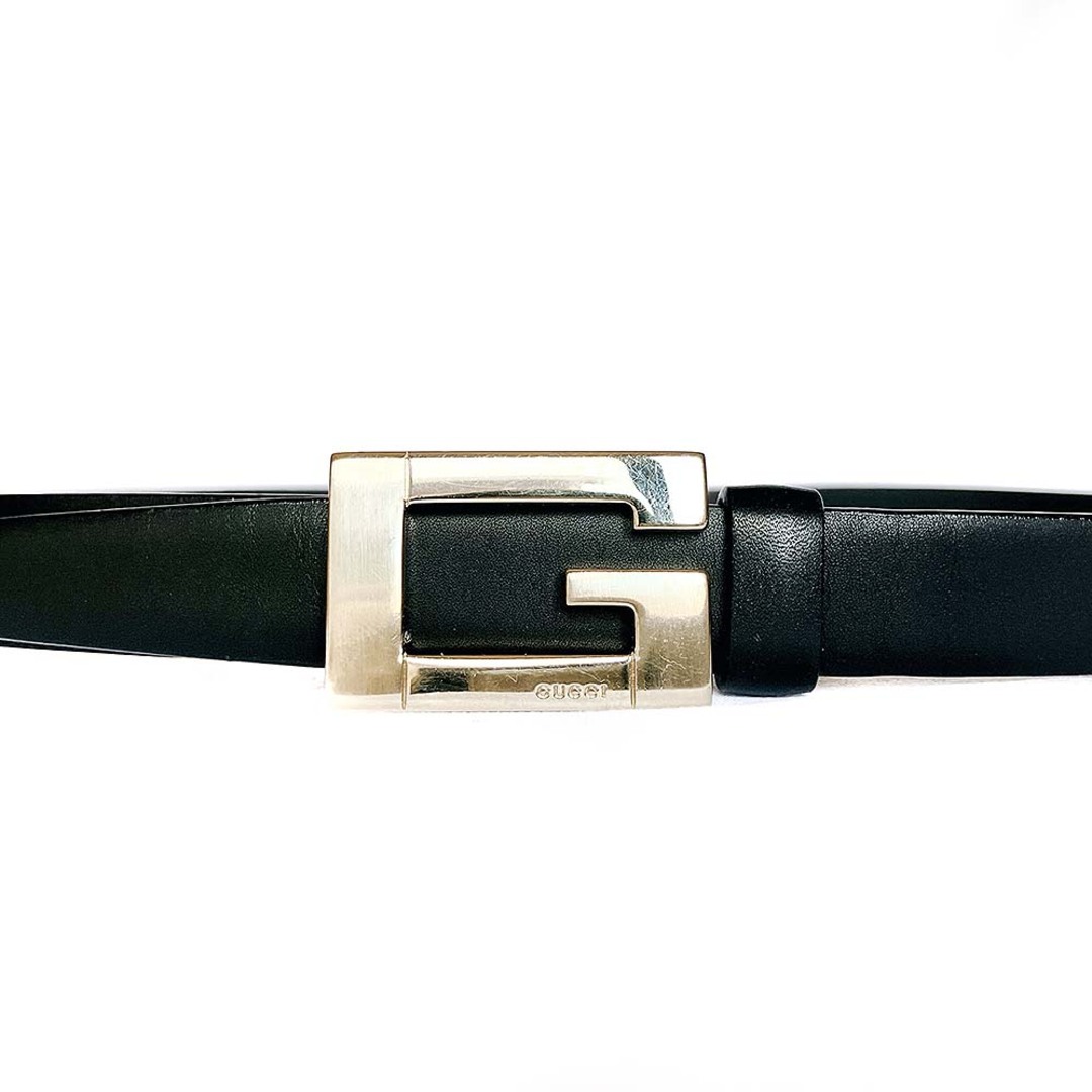 GUCCI - GUCCI グッチ Gバックル レザー 本革 ベルト ブラック GUCCI - GUCCI グッチ Gバックル レザー 本革 ベルト ブラック