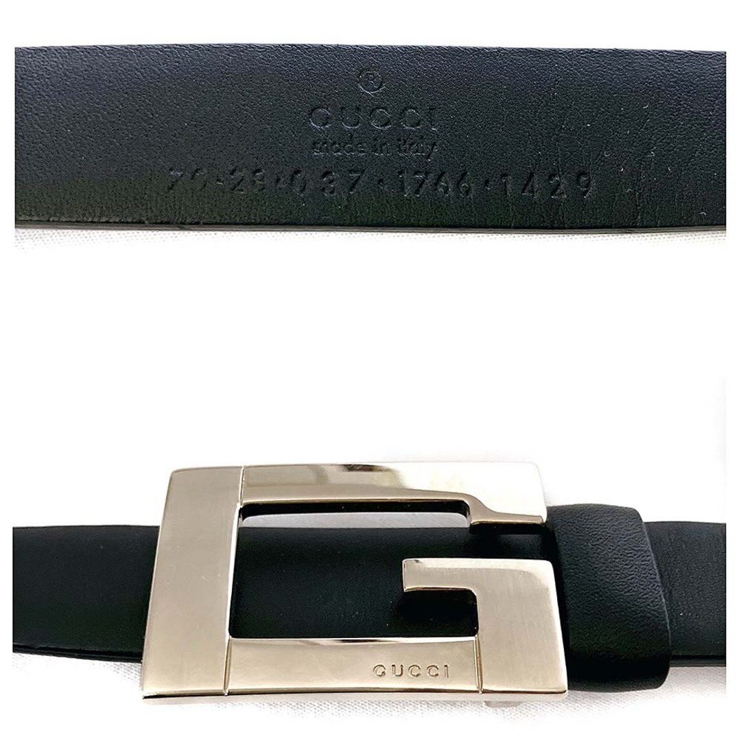 GUCCI - GUCCI グッチ Gバックル レザー 本革 ベルト ブラック GUCCI - GUCCI グッチ Gバックル レザー 本革 ベルト ブラック