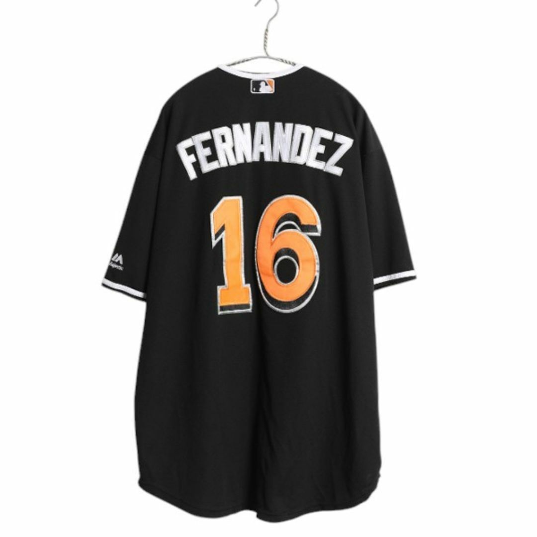 ブランドのギフト MLB オフィシャル ベースボール マーリンズ マジェスティック ユニフォームシャツ