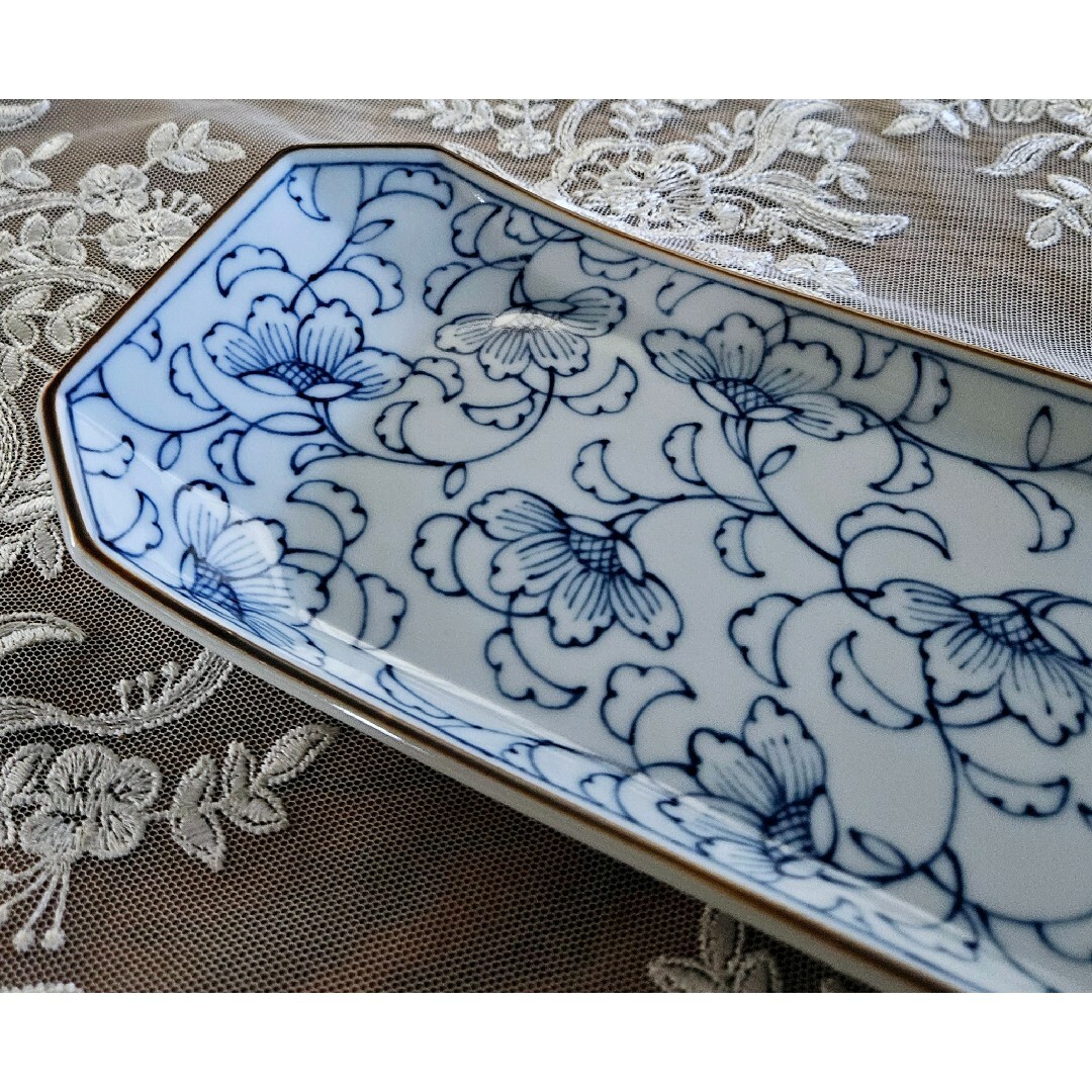 Amazon.co.jp: たち吉 古都唐草 焼物皿 5枚セット 約10.5×28cm