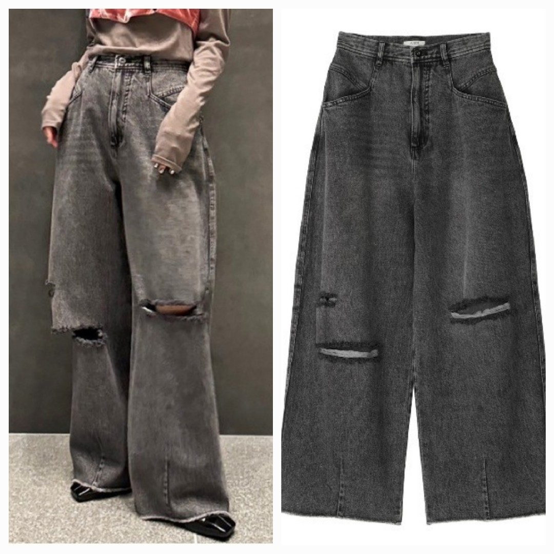 Ameri VINTAGE - Ameri🌟HEART PATCH DAMAGE DENIM PANTSの通販 Ameri VINTAGE - Ameri🌟HEART PATCH DAMAGE DENIM PANTSの通販
