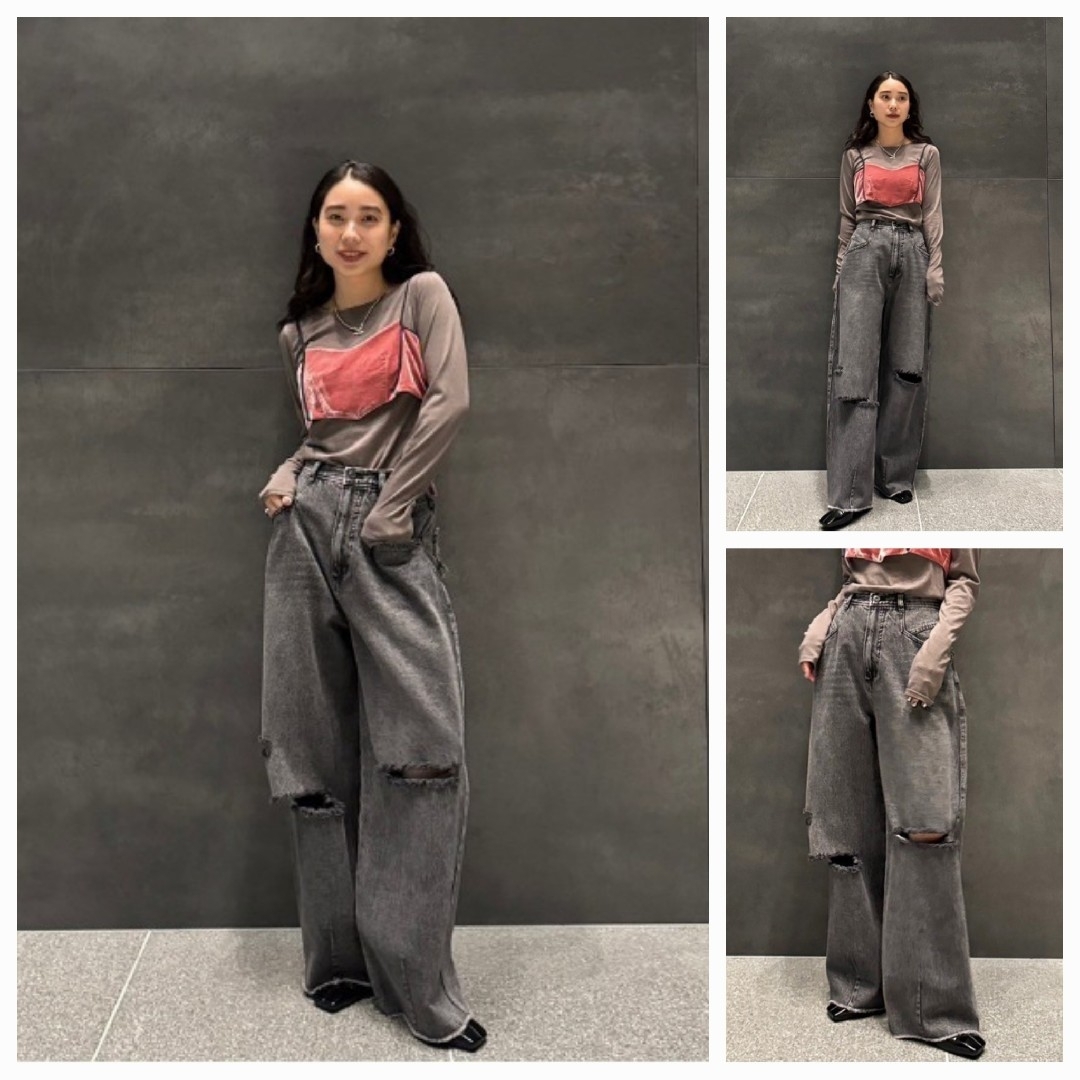Ameri VINTAGE - Ameri🌟HEART PATCH DAMAGE DENIM PANTSの通販 Ameri VINTAGE - Ameri🌟HEART PATCH DAMAGE DENIM PANTSの通販
